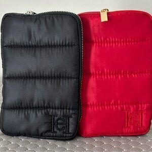 Carolina Herrera good girl and bad boy Black and Red Quilted card holders set